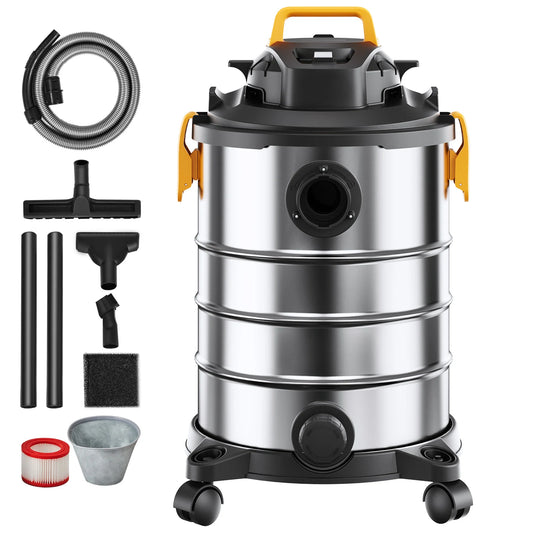 Stainless Steel Wet Dry Vacuum with Powerful Suction