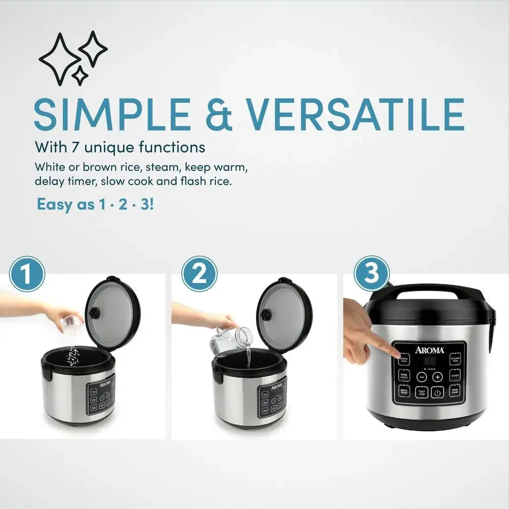 20-Cup Multi-Cooker Rice Steamer Nonstick Programmable