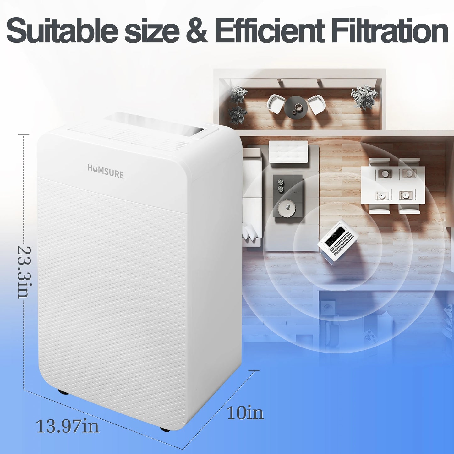 70-Pint Dehumidifier for Home & Basement – Covers 4500 Sq Ft with Auto Defrost & Drain Hose