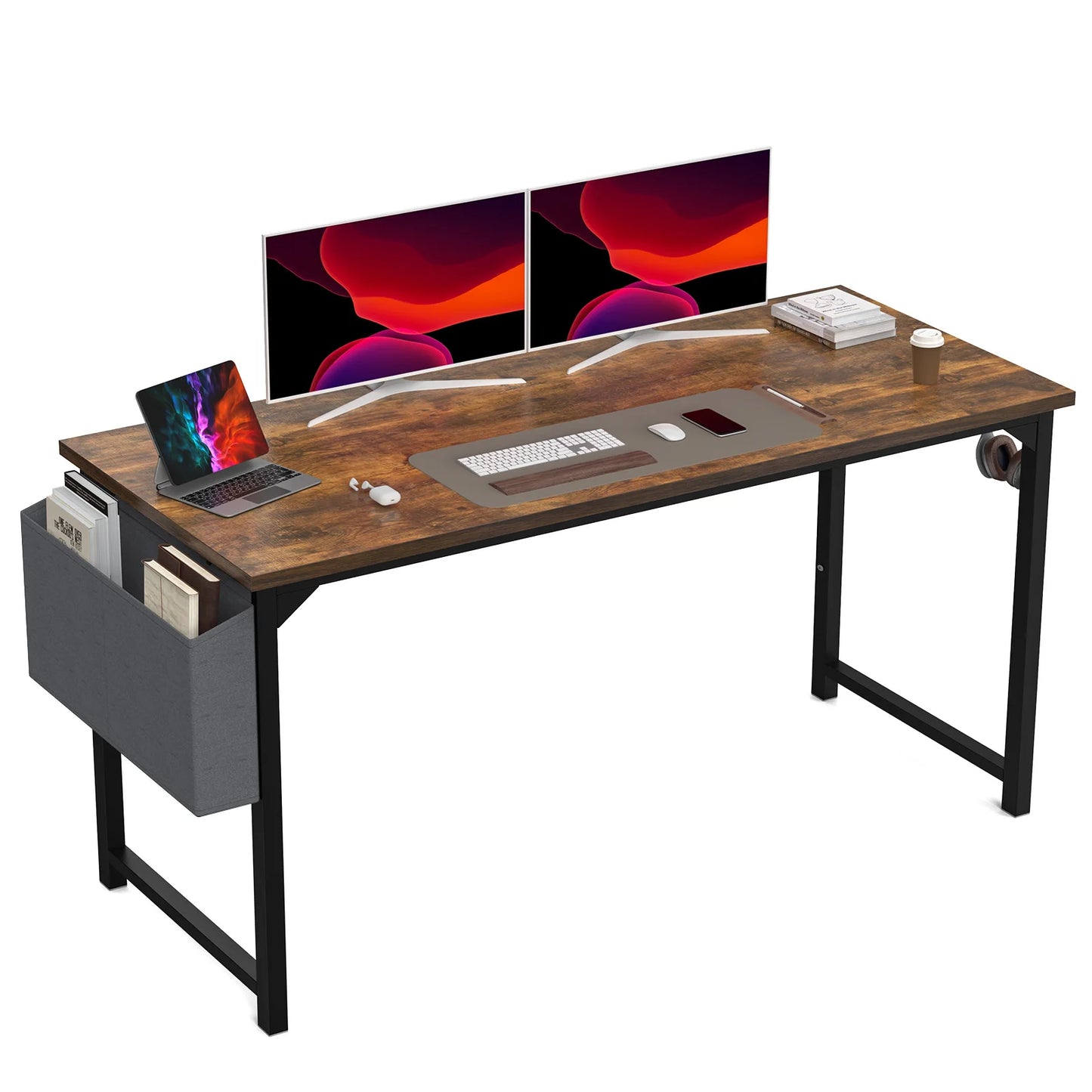 Modern Computer Desk with Headphone Hook