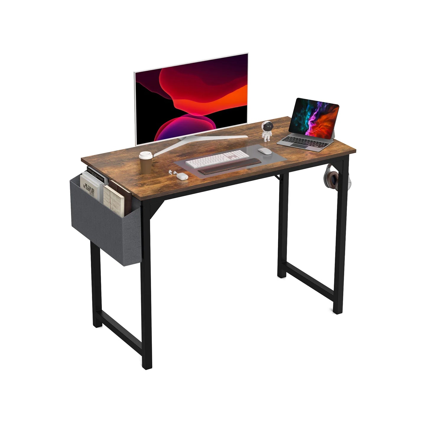 Modern Computer Desk with Headphone Hook
