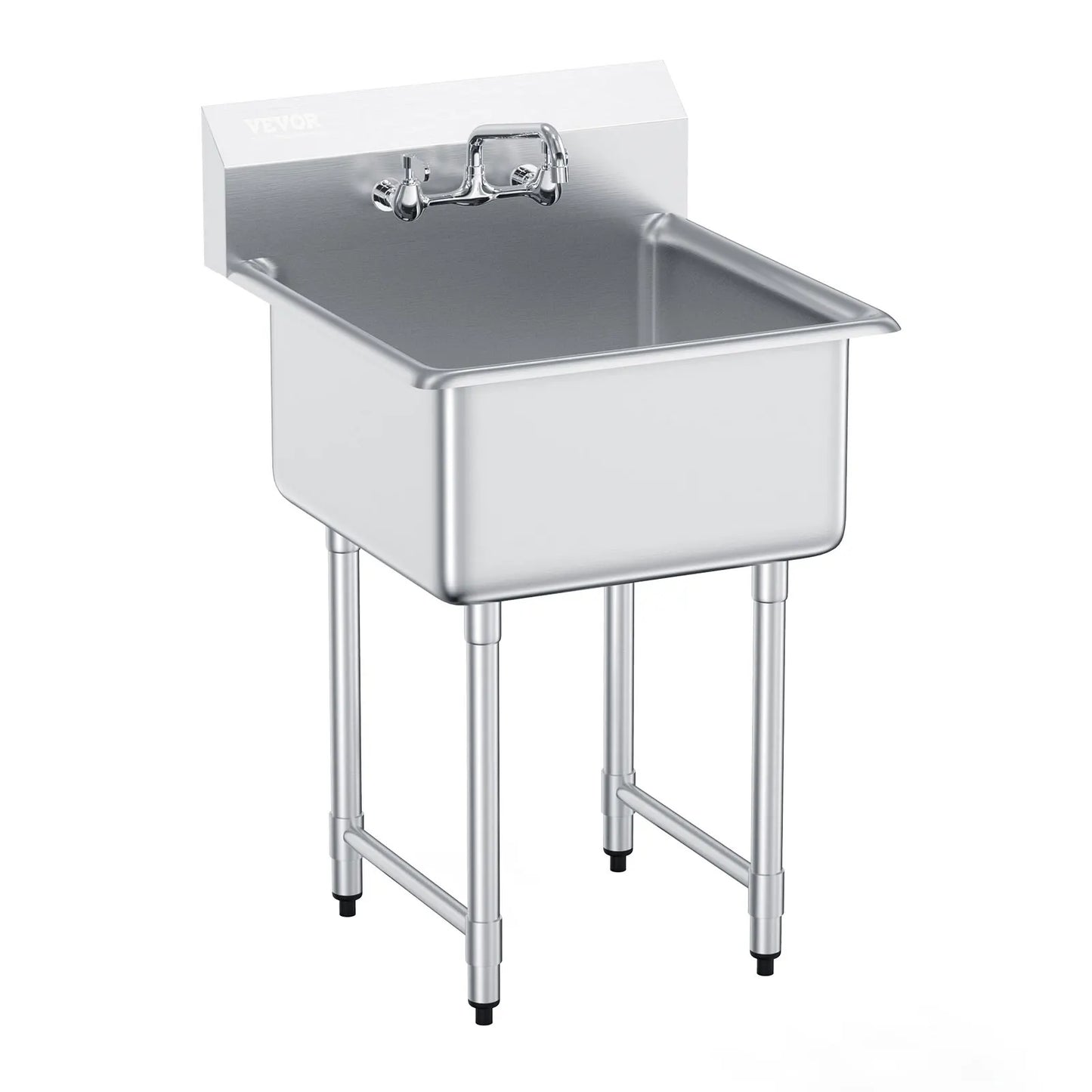 Stainless Steel Utility Sink – Commercial Prep Station With Faucet