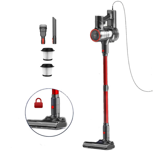 YISORA 6-in-1 Corded Stick Vacuum Cleaner – 600W 23KPa Powerful Handheld Vacuum for Hard Floors, Carpets & Pet Hair, Free-Standing Lightweight Cleaner