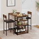 2 Person Dining Table Set with 2 Upholstered