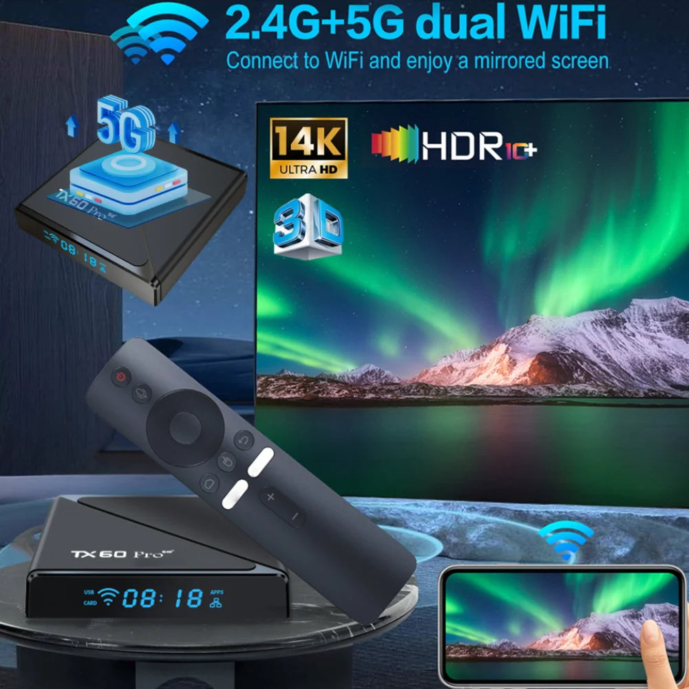 Android 16 Smart TV Box Dual WiFi