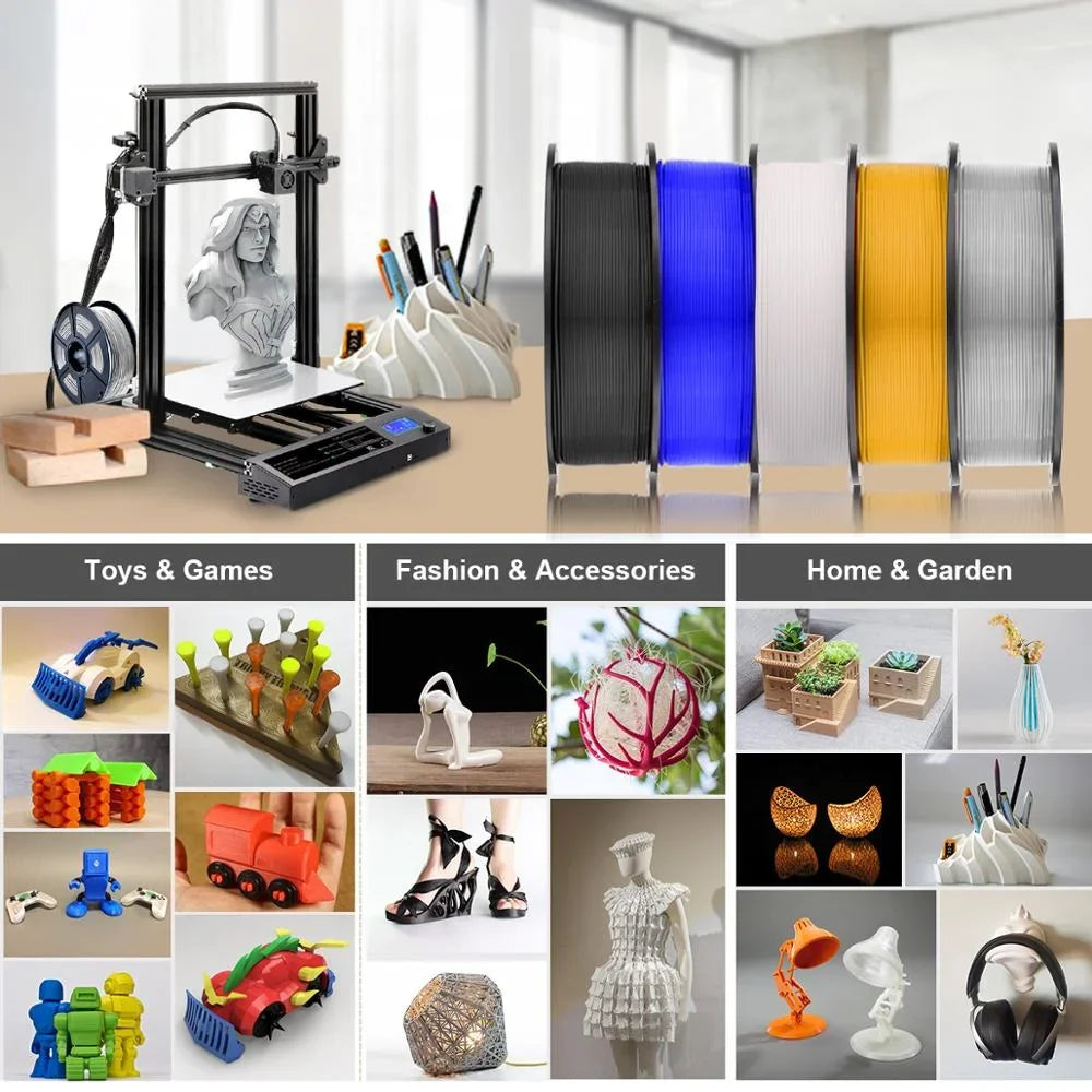 10 Rolls Black Smooth 3D Printer Filament