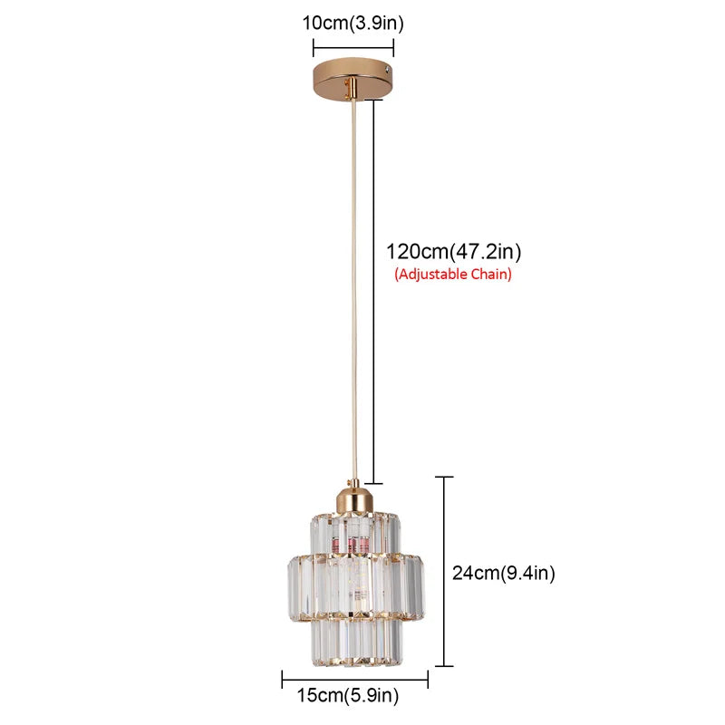 Elegant Crystal LED Chandelier Pendant Ceiling Light