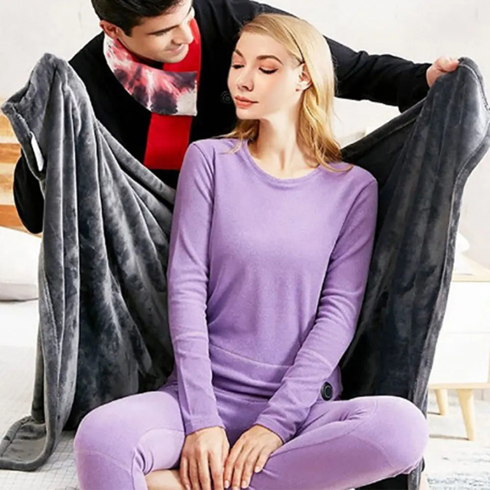 USB Electric Heated Wearable Blanket – 3-Level Washable Body Warmer Throw for Home & Office Comfort