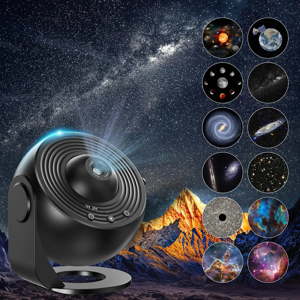 13 in 1 Galaxy Star Projector LED Night Light 360 Rotation HD Projection Lamp with Timer for Kids Adults Bedroom