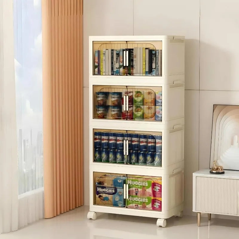 Collapsible Plastic Storage Bins with Wheels & Lids