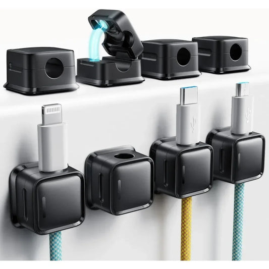 Magnetic Desk Cable Management Clips 8-Pack