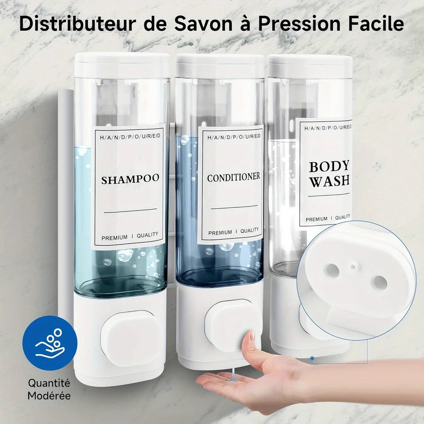 Wall Mounted 3-in-1 Bathroom Soap Dispenser