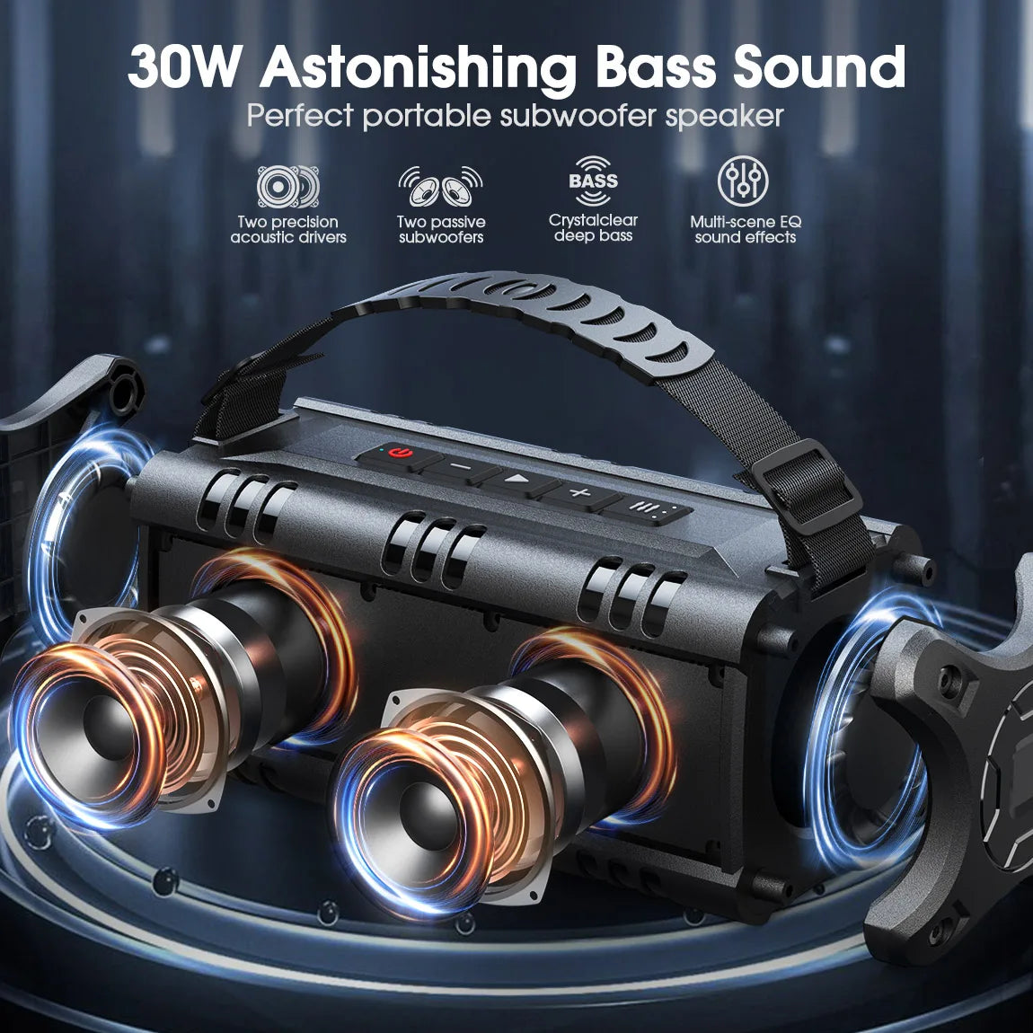 W-KING 30W Waterproof Portable Bluetooth Speaker