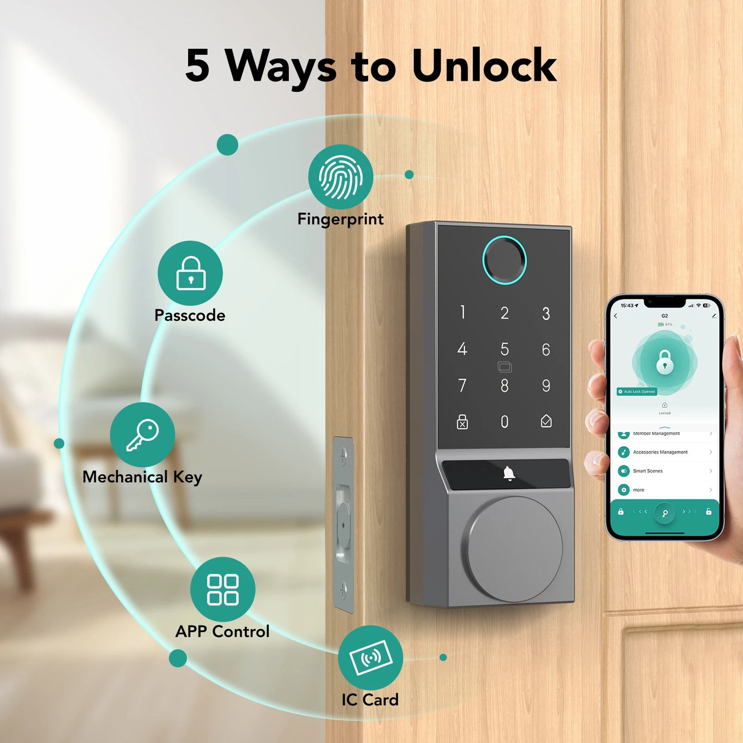 Fingerprint Smart Lock with Bluetooth App Control