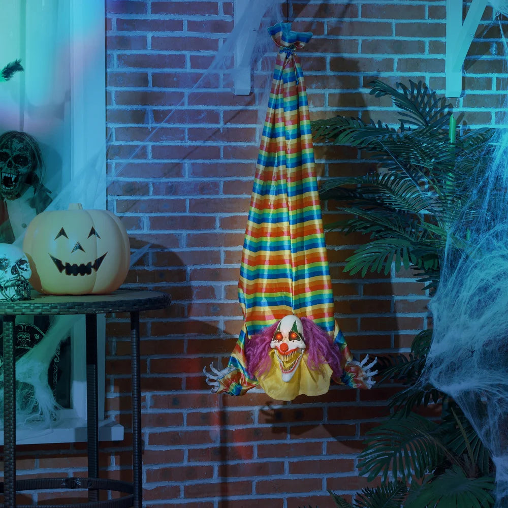 Hanging Animated Halloween Clown Outdoor Decoration Prop