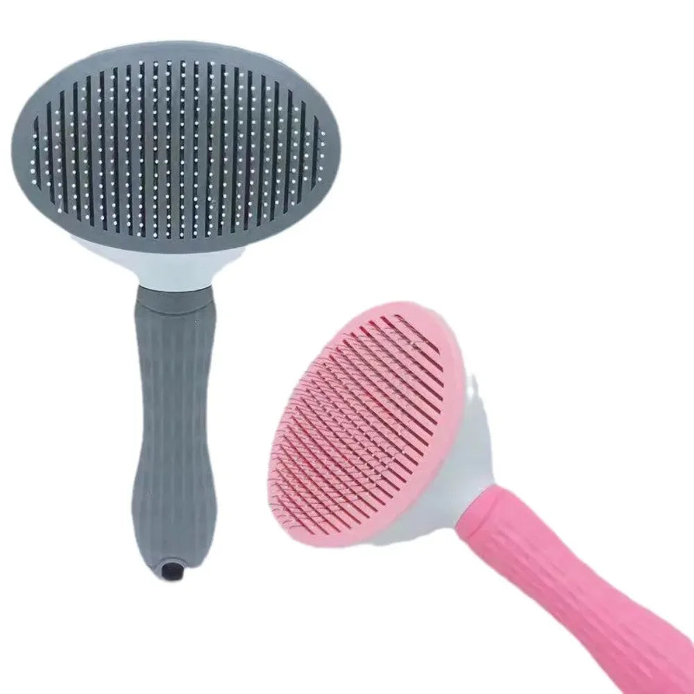 Stainless Steel Pet Grooming Brush – Dog & Cat Deshedding Comb for Long Hair, Detangling Undercoat Rake Grooming Tool for Dogs & Cats