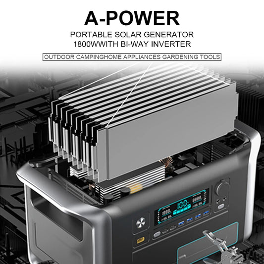 1800W Portable Power Station LiFePO4 Battery