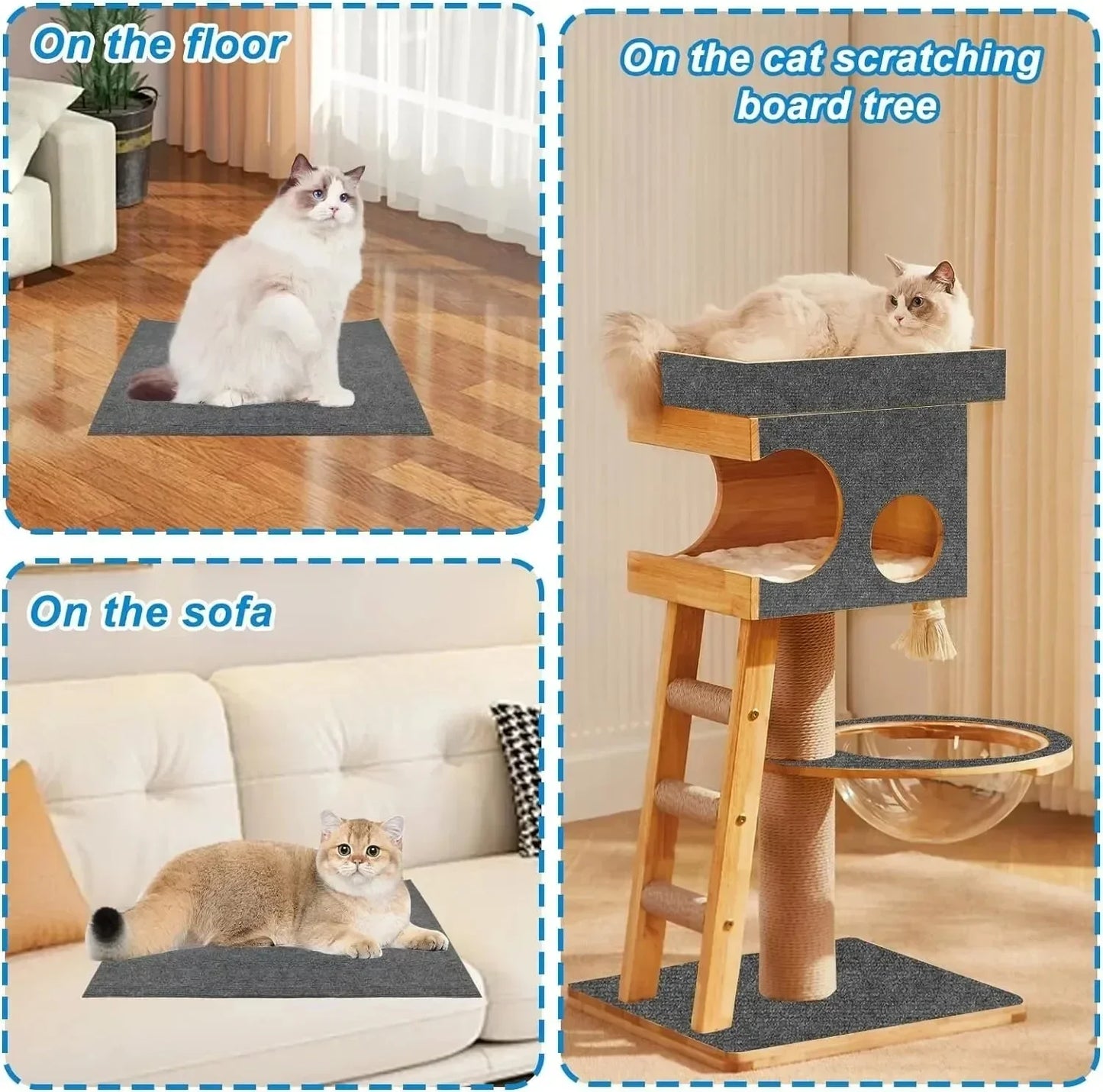 Self-Adhesive Cat Scratching Mat Carpet Accessories