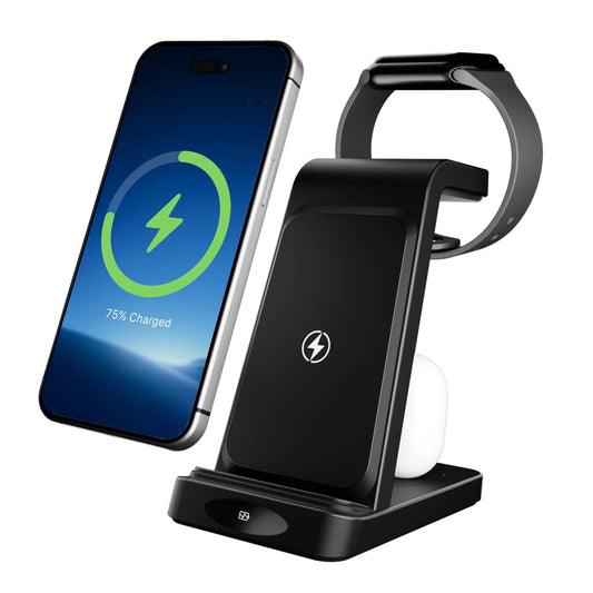 Foldable 3-in-1 Wireless Fast Charging Station