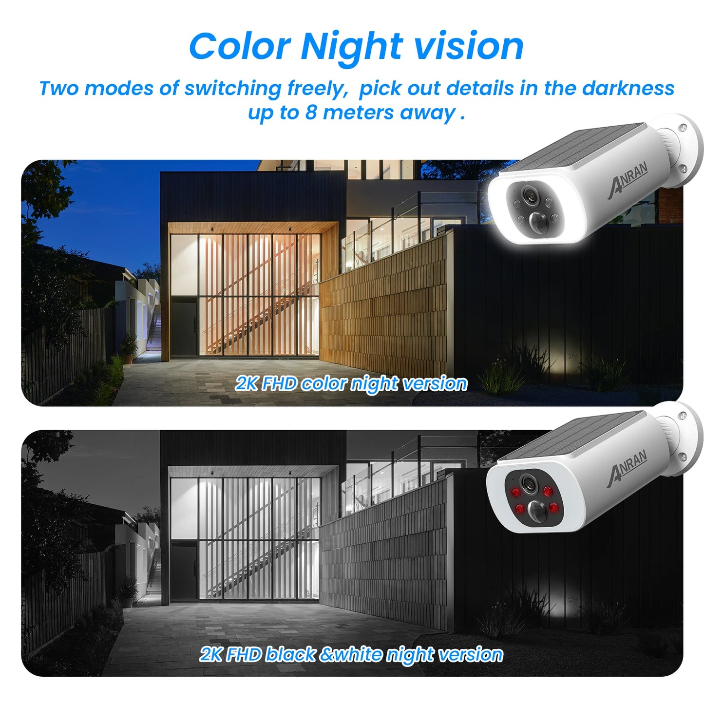 ANRAN Outdoor Solar WiFi Security Camera Set