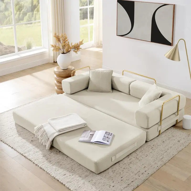 Convertible Sofa Bed – Modern Fold-Out Floor Couch with Removable Backrest, King-Size Comfort for Living Room & Bedroom
