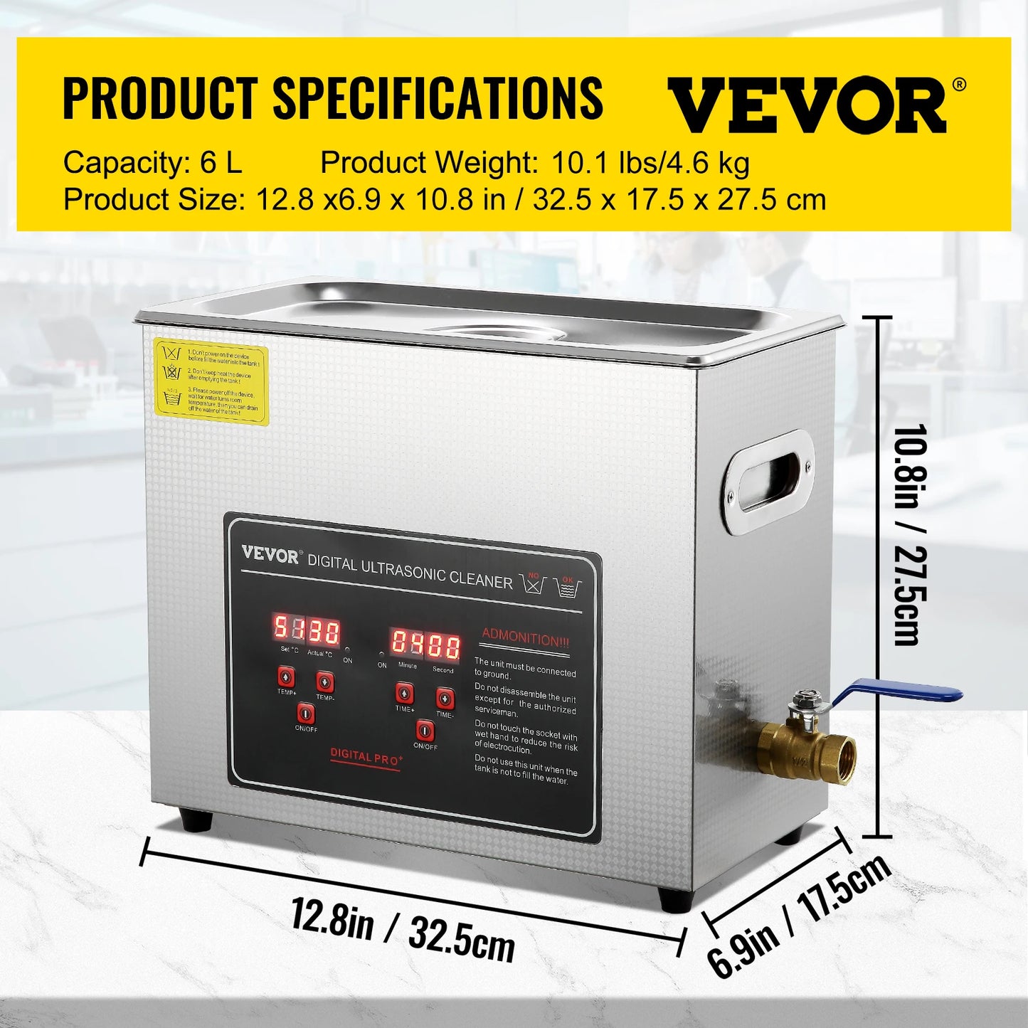 VEVOR Ultrasonic Cleaner Heated Stainless Steel Cleaning Machine – 2L To 30L Deep Cleaning System