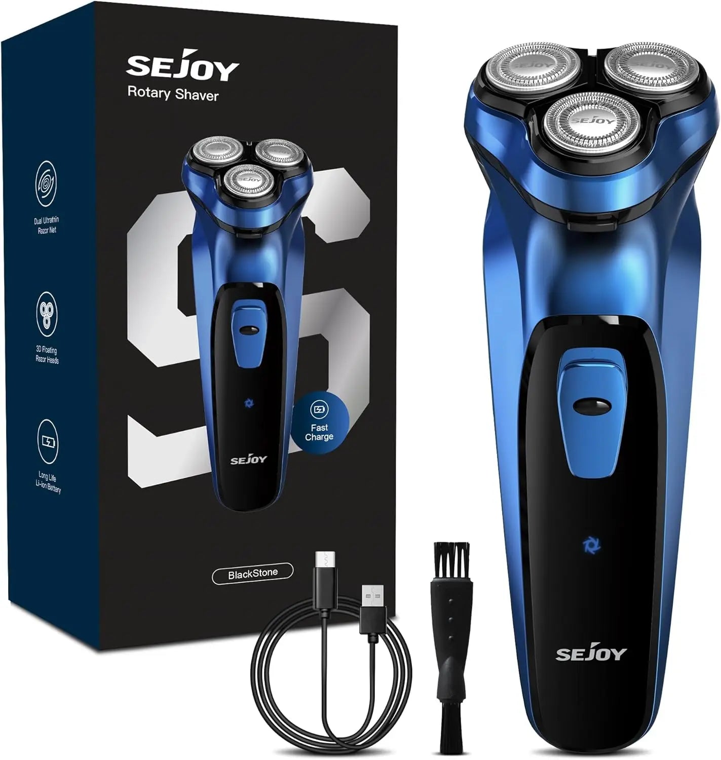 Sejoy 3D Rotary Rechargeable Electric Shaver for Men