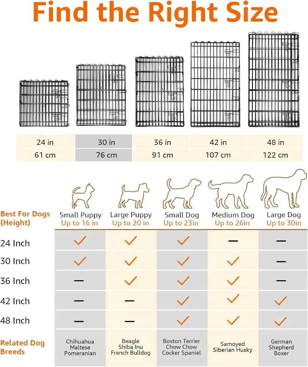 Foldable Metal Dog Playpen Indoor Outdoor Enclosure