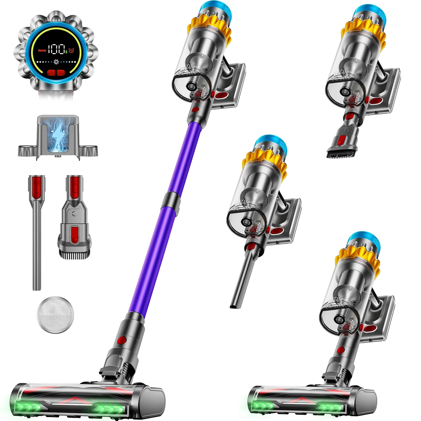 VAKERR X15 Pro Cordless Vacuum Cleaner – 65KPa Powerful Stick Vacuum with 650W Motor, 70-Min Runtime, Pet Hair Removal for Carpet & Hard Floors
