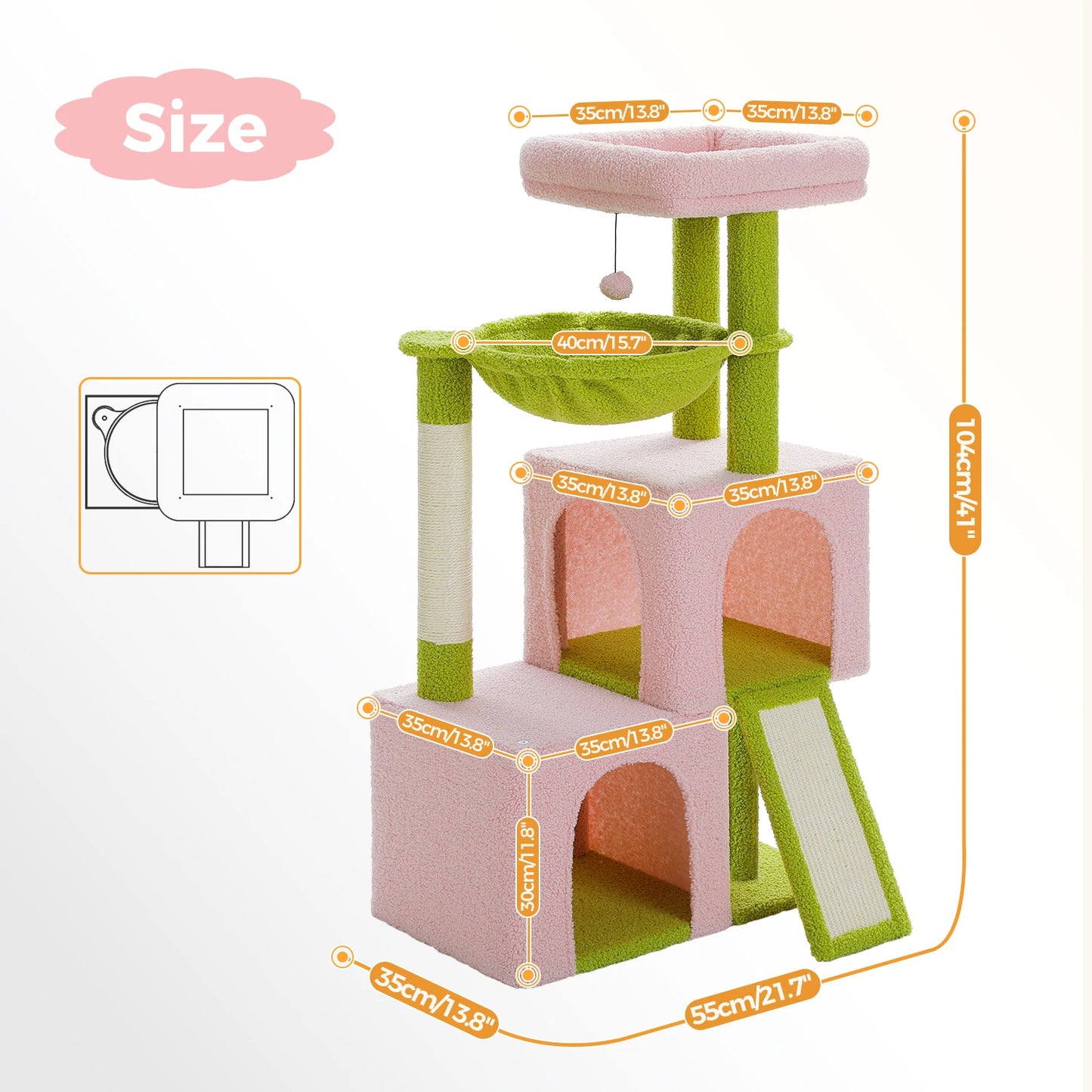 Large Multi-Level Cat Tree Tower with Condos