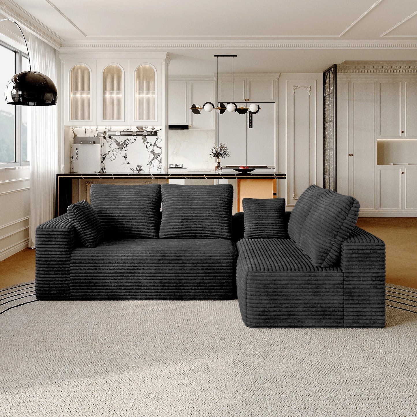 104-Inch Cloud Sectional Sofa with L-Shape Chaise – Modern Modular Deep Seat Couch, Oversized Boneless Living Room Sofa for Bedroom, Apartment & Family Room