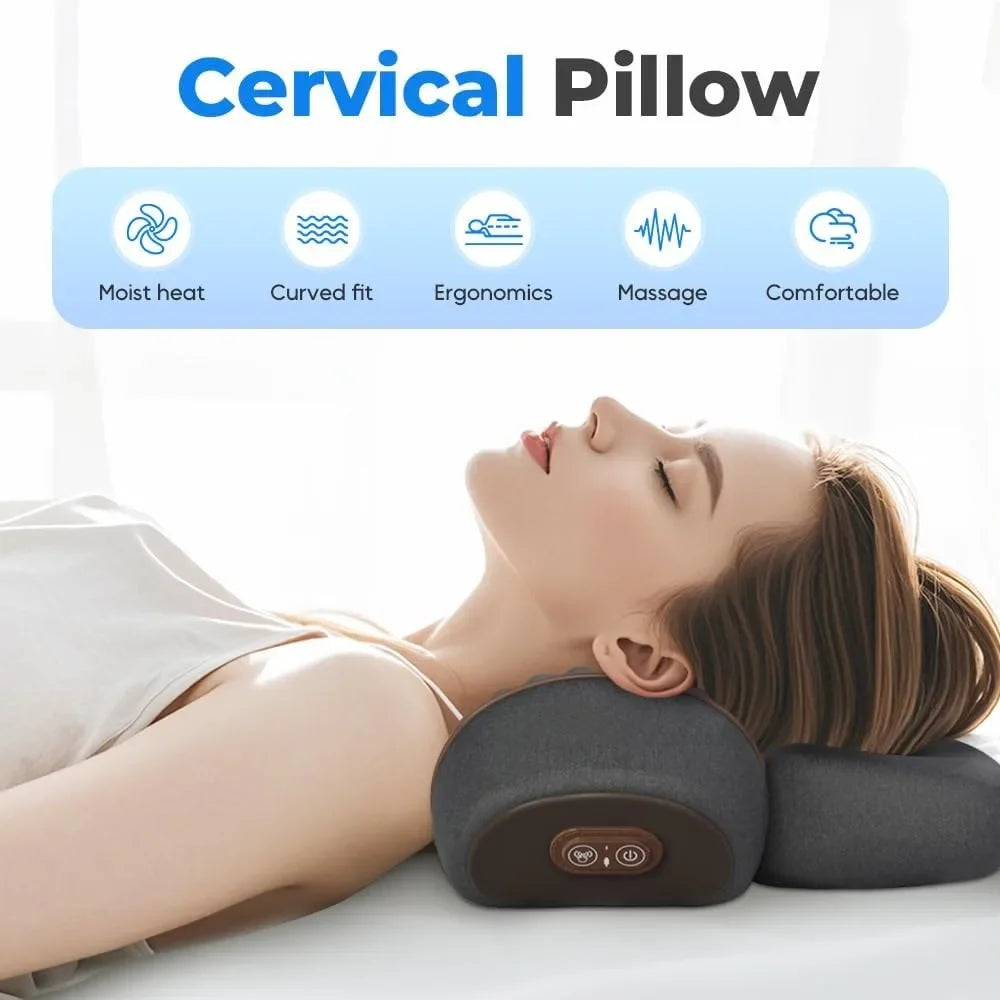 Heated Memory Foam Neck Massage Pillow