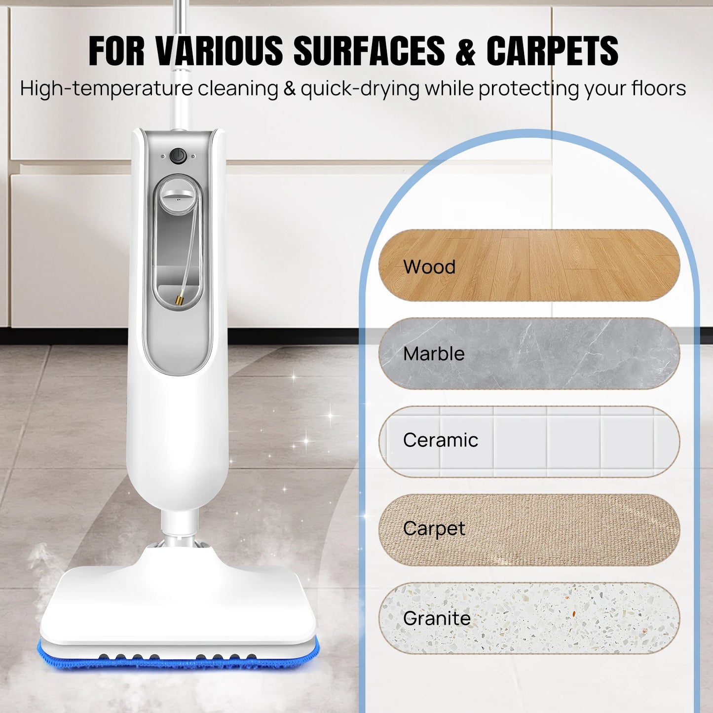 12-in-1 Electric Steam Mop for Deep Cleaning