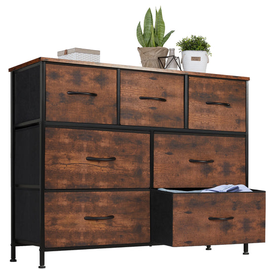 JHK Dresser 7-Drawer Fabric Storage Chest
