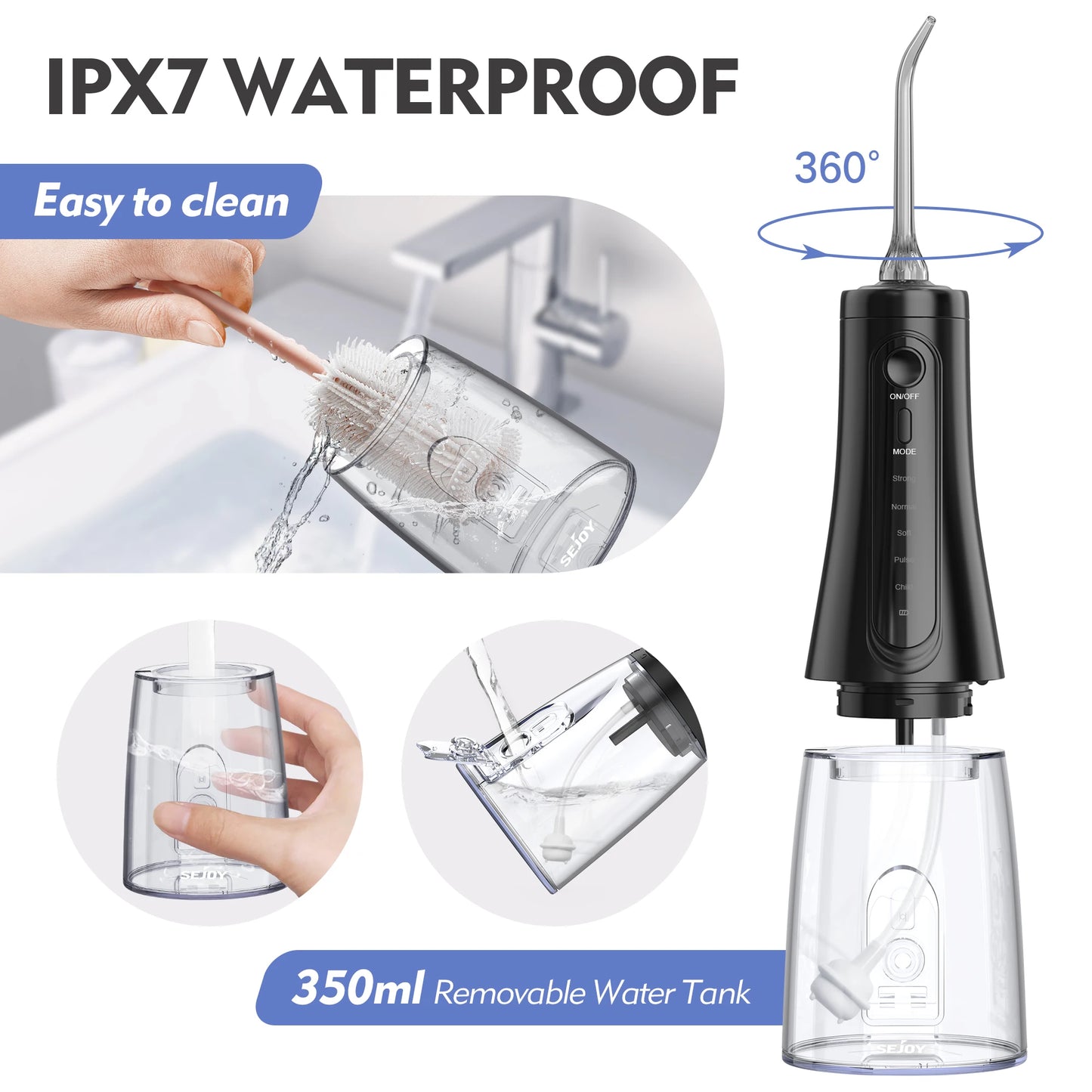 Cordless Portable Water Flosser Teeth Cleaner