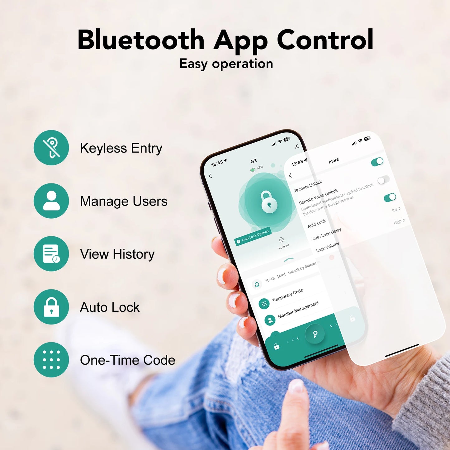 Fingerprint Smart Lock with Bluetooth App Control