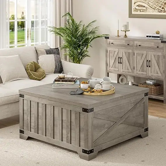 Farmhouse Coffee Table with Lift Top Storage