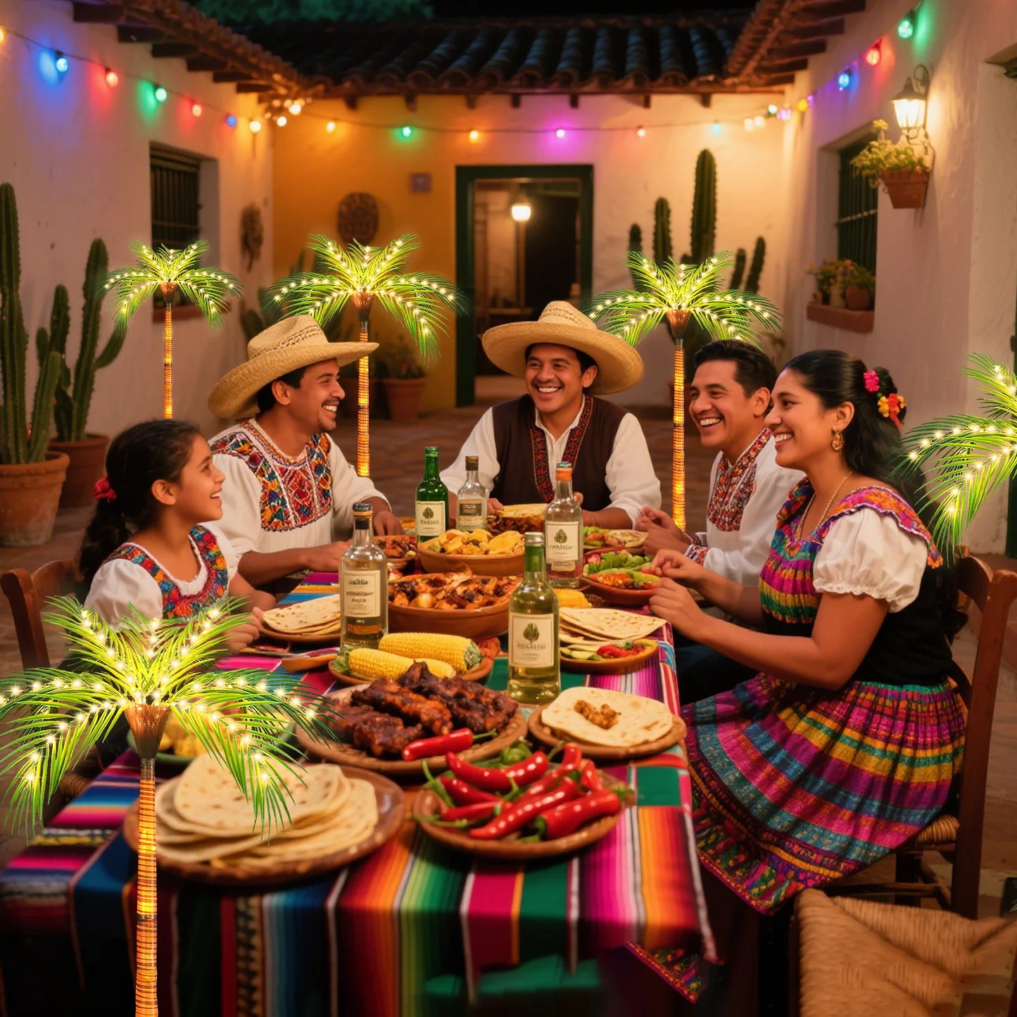 Solar LED Palm Tree Light for Outdoors