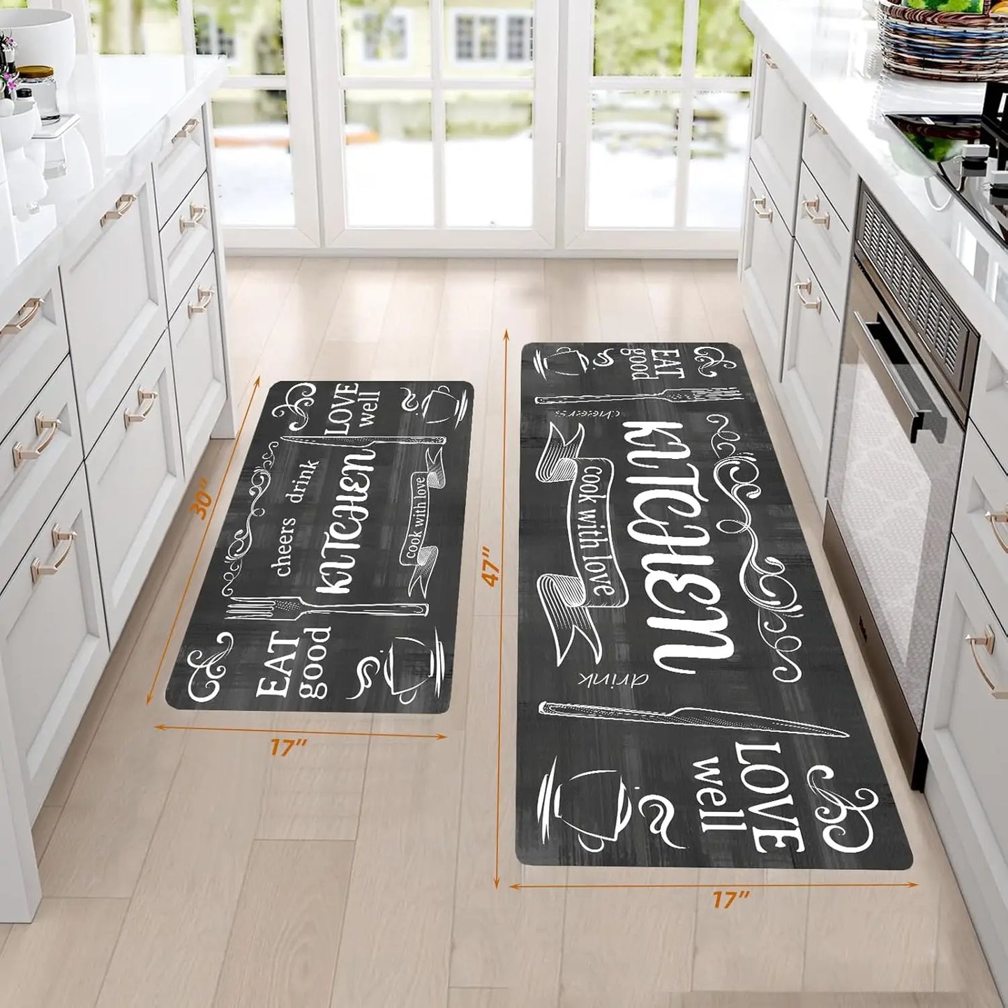 Non Slip Washable Kitchen Rug Set