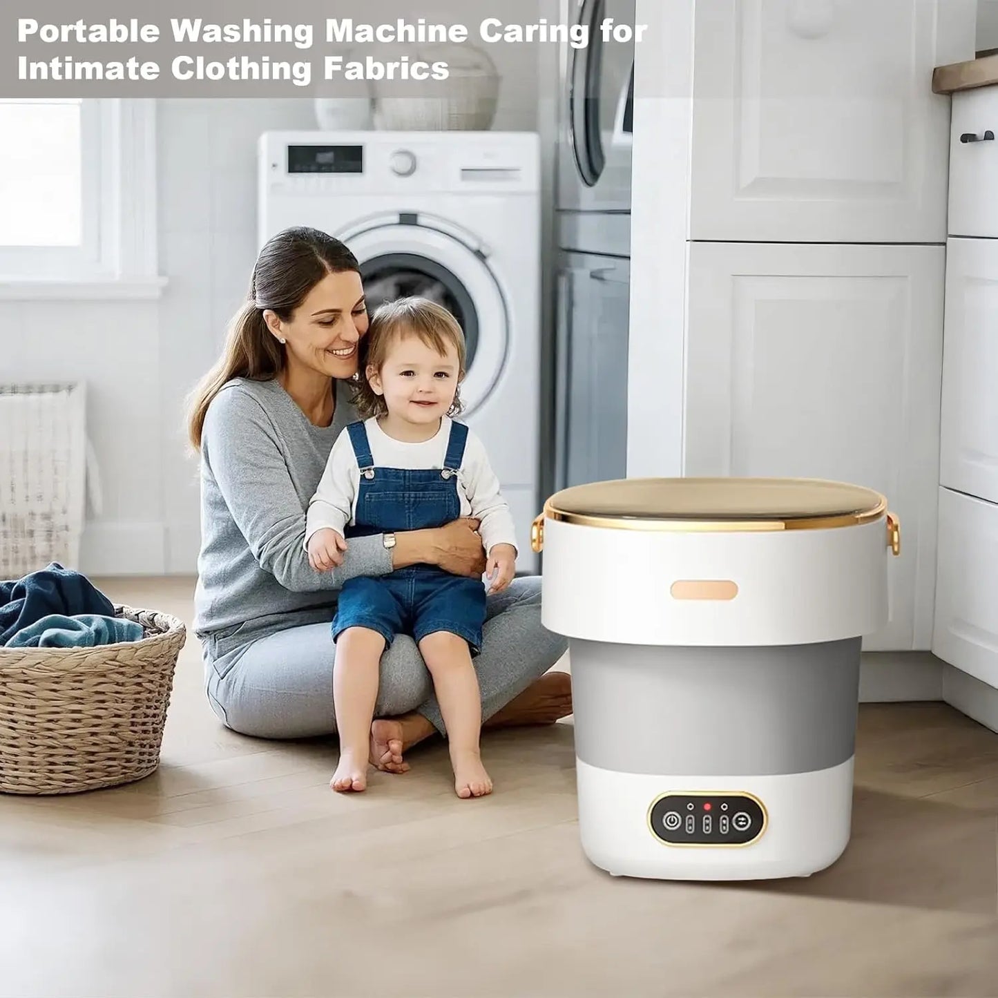 13L Foldable Portable Washing Machine – Mini Washer & Spin Dryer for Underwear, Socks & Baby Clothes, Compact Travel Laundry Machine for RV, Dorm & Camping