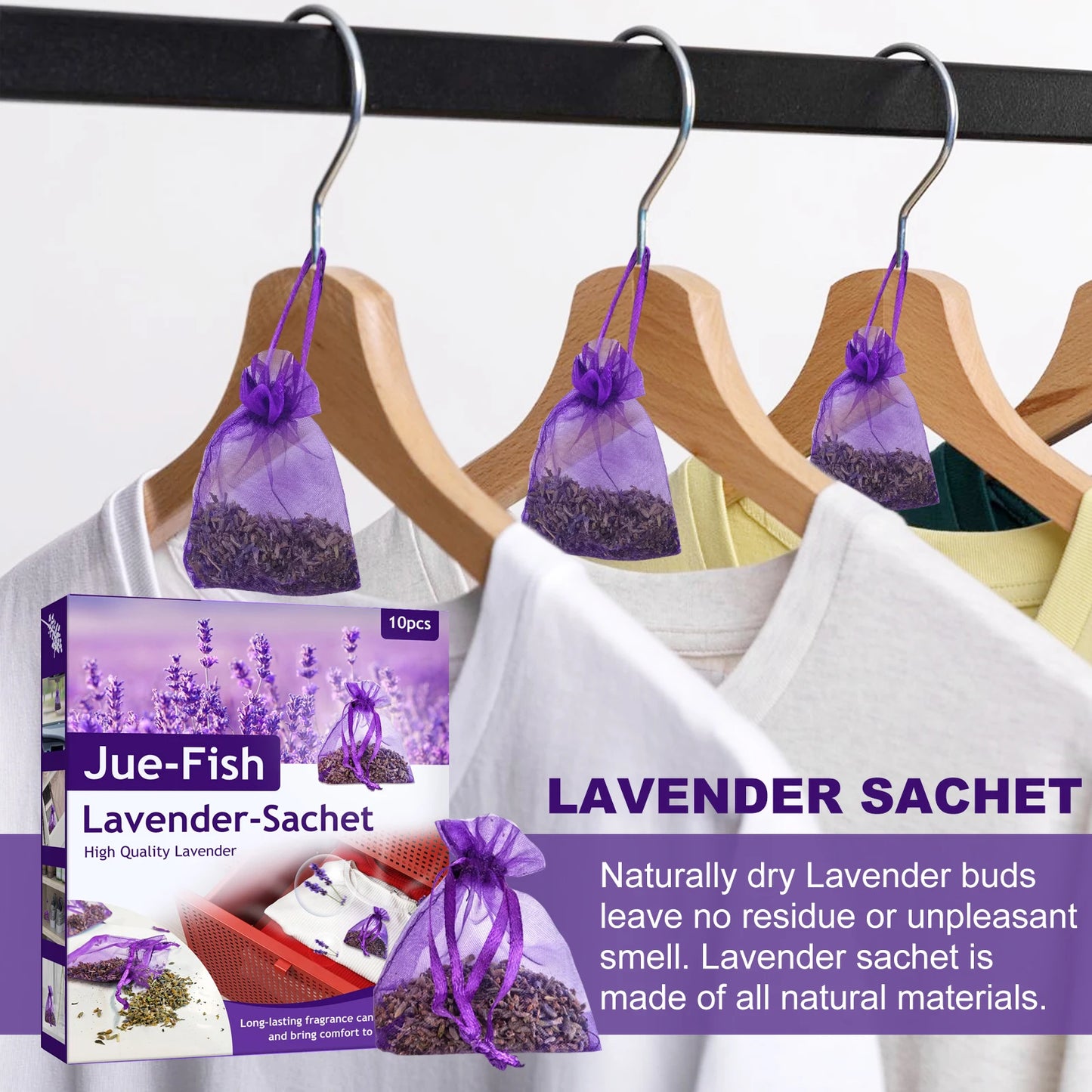 Lavender Scented Sachet Bags – Aromatic Drawer Closet & Car Freshener for Home Deodorizing & Relaxation