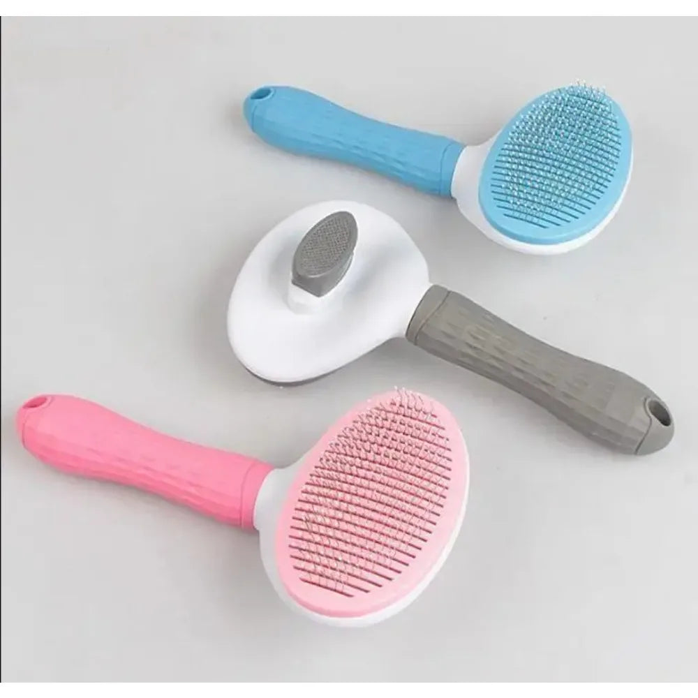 Stainless Steel Pet Grooming Brush – Dog & Cat Deshedding Comb for Long Hair, Detangling Undercoat Rake Grooming Tool for Dogs & Cats