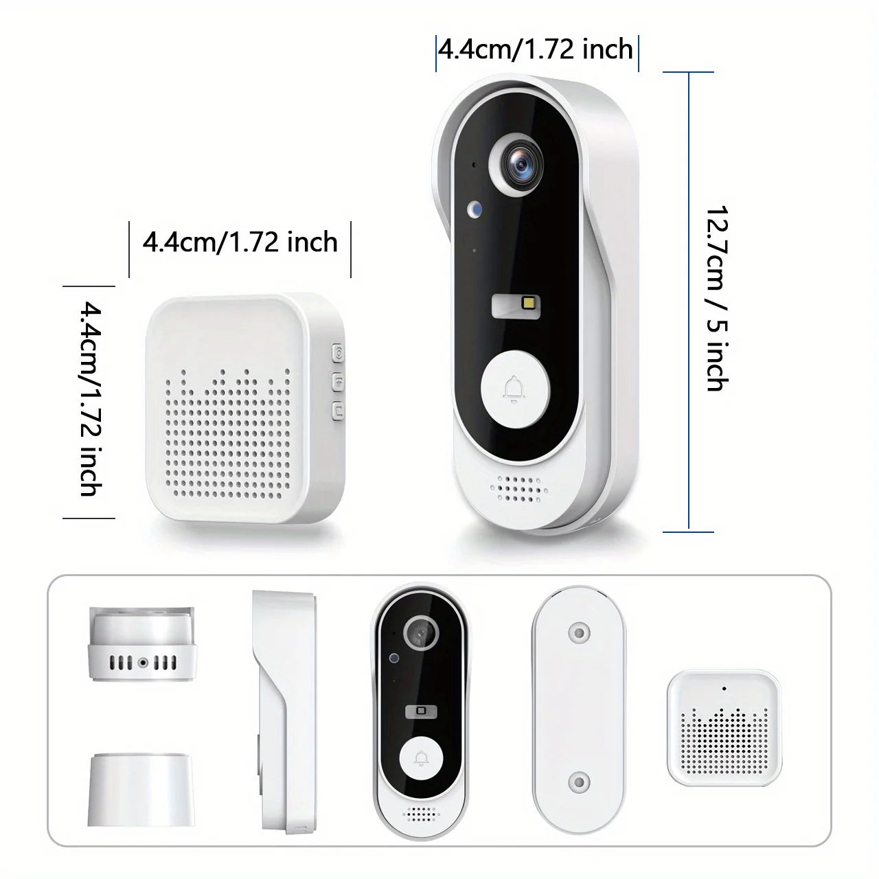 Tuya WiFi Video Doorbell 1080P HD 2-Way Audio Motion Detection SD Cloud Storage Easy Setup Live Alerts Outdoor Security