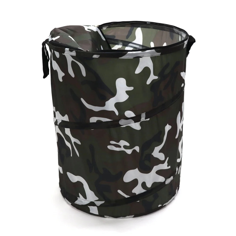 Pop Up White Camo Foldable Laundry Hamper
