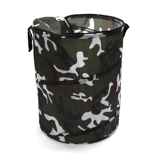 Pop Up White Camo Foldable Laundry Hamper