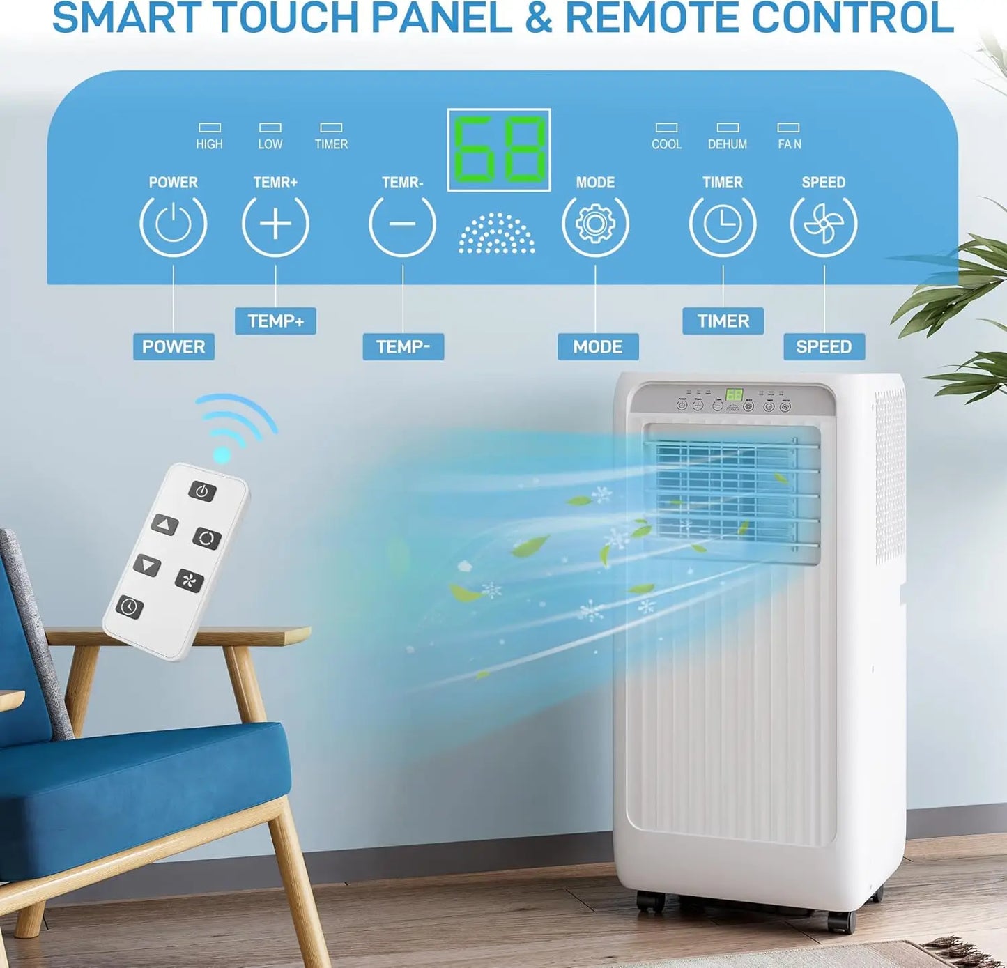 "8,000 BTU 3-in-1 Portable Air Conditioner