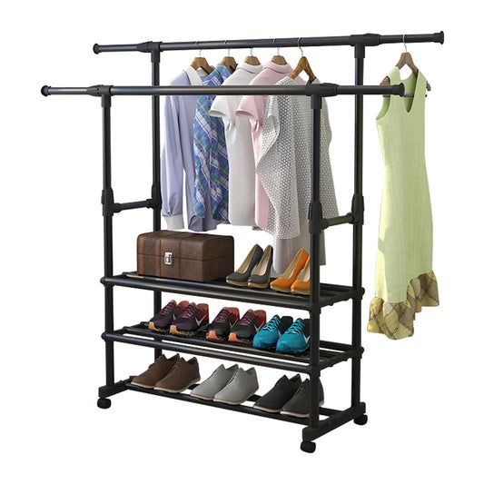 Heavy Duty Double Rail Clothes Garment Rack