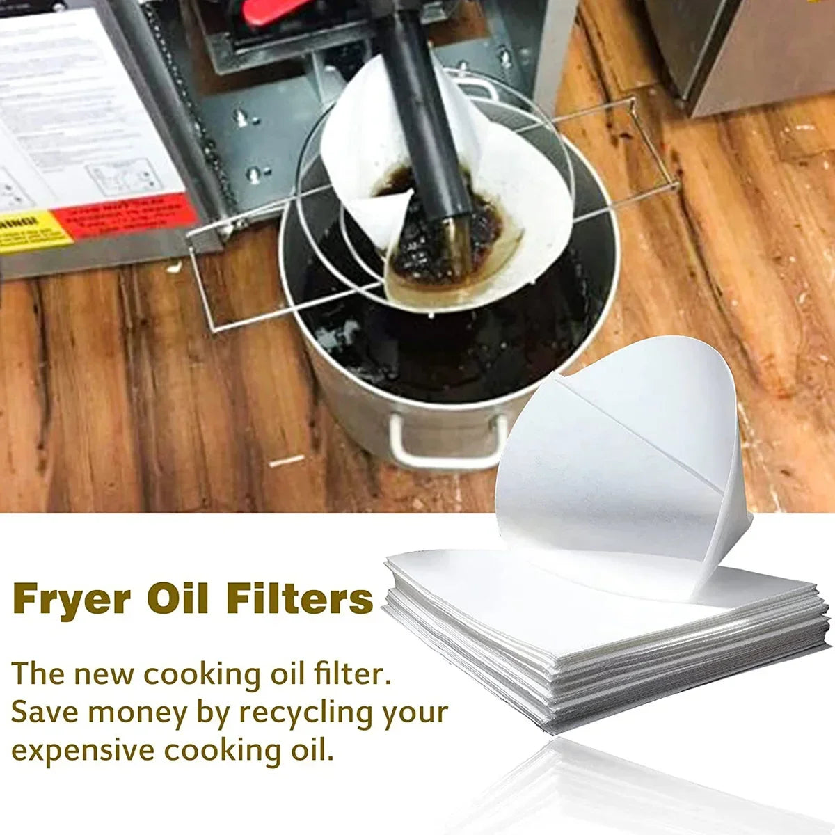 30 Pcs Disposable Fryer Oil Filter Cones