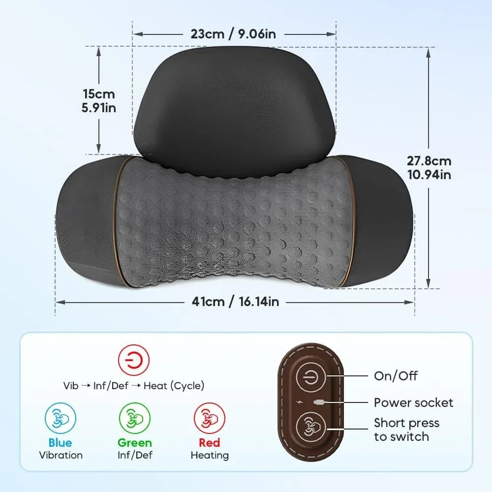 Heated Memory Foam Neck Massage Pillow