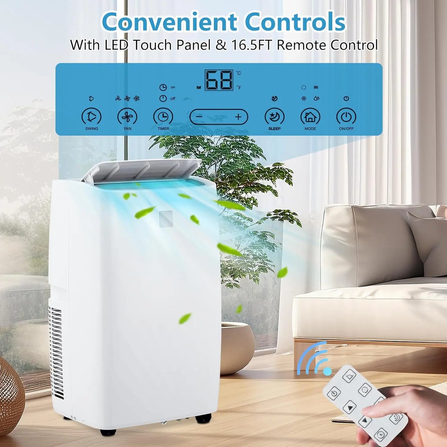 Smart 14,000 BTU Portable Air Conditioner